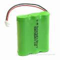 3.6V NiMH Battery Pack with AA x 1,500mAh Nominal Capacity, Used in Cordless Phone